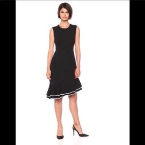 NWT Tommy Hilfiger Scuba Crepe Flutter Hem Dress